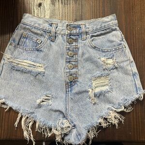 Distressed Denim Women Shorts